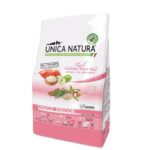 Hrana uscata pentru pisici de interior Unica Natura, cu Somon, orez si mere, 1,5kg