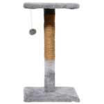 Ansamblu de joaca pentru pisici, tip polita pe suport cu ciucure, gri