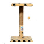 Ansamblu de joaca pentru pisici, tip polita pe suport cu ciucure, bej/negru