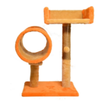 Ansamblu de joaca pentru pisici, tip canapea cu tunel, portocaliu/bej