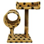 Ansamblu de joaca pentru pisici, tip canapea cu tunel, bej/negru