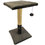 Ansamblu de joaca pentru pisici, tip polita pe suport cu ciucure, maro