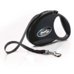 Lesa Flexi Style cu Banda, Retractabila, marimea M, 5 m/25 kg, Negru