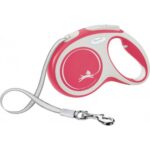 Lesa Flexi New Comfort, Retractabila, cu Banda, marimea M, 5m/25kg, Rosu