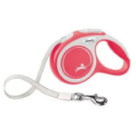 Lesa Flexi New Comfort, Retractabila, cu Banda, marimea L, 8m/50kg, Rosu