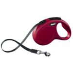 Lesa Flexi Classic, cu banda, marimea S, 5m/15kg, Rosu