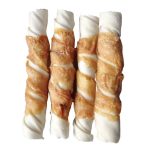 Set Recompense pentru Caini, Bucati de pui rasucite pe betisoare din piele, 5 buc