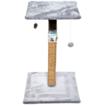 Ansamblu de joaca pentru pisici, tip turn cu platforma si ciucuri, gri