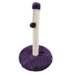 Ansamblu de joaca pentru pisici, tip Scratchboard pe suport rotund cu ciucure, mov