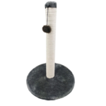 Ansamblu de joaca pentru pisici, tip Scratchboard pe suport rotund cu ciucure, gri