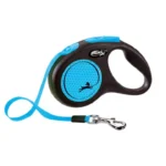 Lesa retractabila Flexi New Neon, 5 m, 25 kg, Plastic, marimea M, Albastru