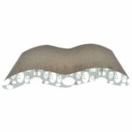 Zgarietor din carton pentru pisici, model buline, 40x22.86x6.35 cm, Gri