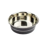 Bol pentru hrana animale, inox, diametru 25 cm, Negru