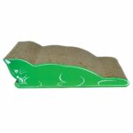 Zgarietor din carton pentru pisici, model pisica, 48.89x22.86x13.33 cm, Verde