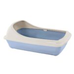 Litiera pentru pisici MPB Birba Mare cu rama detasabila, 56x39x20h cm, Bleu
