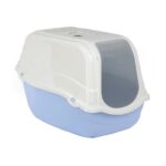 Litiera acoperita pentru pisici MPB Romeo, 57x39x41h cm, Bleu