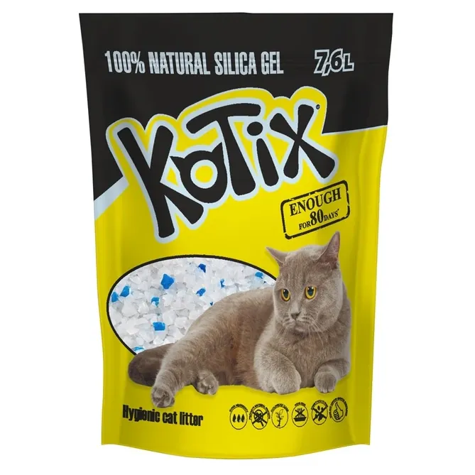 437845165 copy Asternut igienic pentru pisici, silicat, Kotix Normal, 7.6L, 3kg - imagine 1