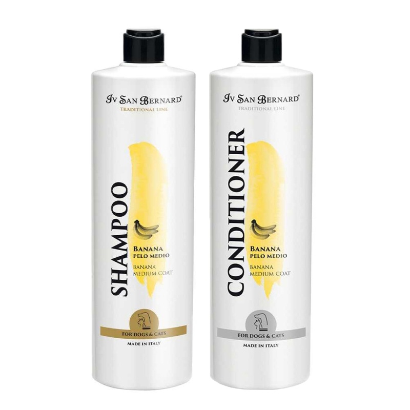 NSHAB1000-NBALB1000 Sampon si Balsam Iv San Bernard Banana, pentru caini si pisici, 1l - imagine 1