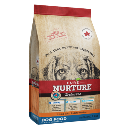 Hrana pentru caini all breed Pure Nurture Grainfree, cu miel si cartofi, 12.5kg