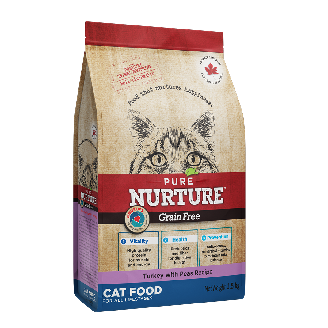 3034_1,5kg Hrana pentru pisici all breed Pure Nurture Grainfree, cu mazare si curcan, 1.5kg - imagine 1